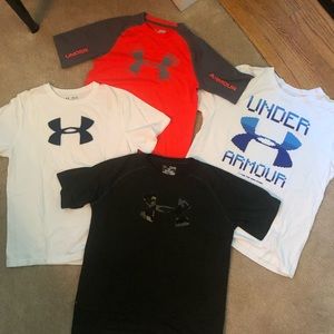 Lot of 4 Under Armour shirts youth XL camo perform